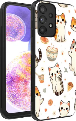 Immagine prodotto di Smartphonica Custodia per Samsung Galaxy A23 con stampa di gatti - Custodia posteriore in TPU con design di gatti