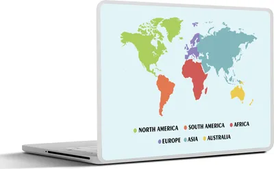Produktbild von MuchoWow® Laptop Aufkleber Sticker Cover Weltkarte Kinder - Trendy - Farben 30x21 cm - Sticker für Laptop - Selbstklebend