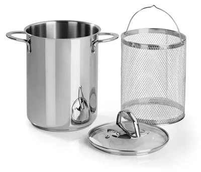 Gemüsekochtopf mit Einsatz, Edelstahl, 4,2 l, 23,1x31,5x15,5 cm