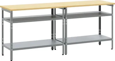 Produktbild von Möbel 2-tlg. Werkbank-Set Grau Stahl - Werkbänke 3321390