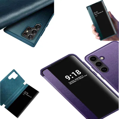 Immagine prodotto di Per Samsung Galaxy S24 vista specchio cellulare Smart Cover Wake UP funzione caso viola