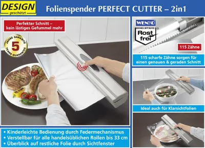 Produktbild von WENKO Folien Schneider Perfect Cutter L Spender Alu Frischhalte Aufbewahrung
