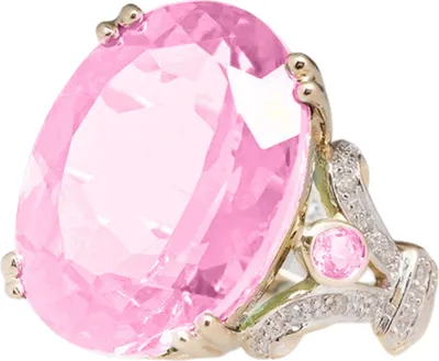 Produktbild von Damen-Ring, Vintage, zweifarbig, galvanisch, geometrisch, glänzend, heller Glanz, Dekoration, Schmuck, Geschenk, Gänseei, Zirkonia, Hochzeit, Verlobungsring zum Jahrestag-Rosa,US 6