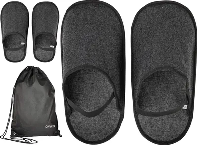 Produktbild von ONVAYA® Handwerkerpantoffeln | Filzpantoffeln Set mit 2 Größen: XL & XXL | Museumspantoffeln | Schlosspantoffeln | Überschuhe aus Filz | hochwertige Gästepantoffeln | inklusive Tragebeutel