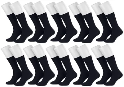 Tobeni 10 Paar Gesundheits Socken Baumwolle ohne Gummi für Damen und Herren Marine