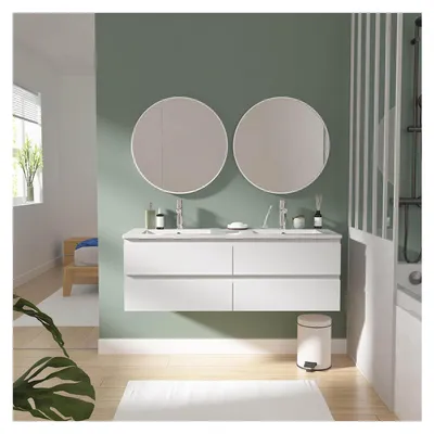 Produktbild von SORRENTO 120 cm Doppelwaschtisch mit Keramikarbeitsplatte
