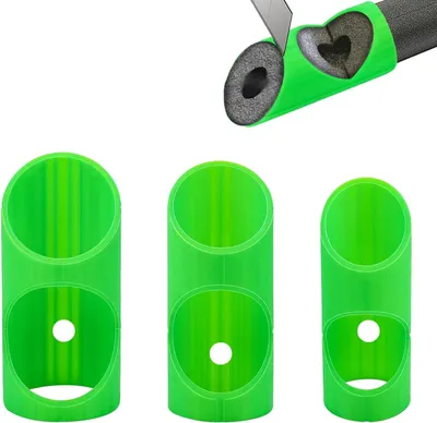 Imagen del producto de Kit de herramientas de 3 piezas, que incluye un cortador de tubos de espuma con guía, ideal para tubos de aislamiento de espuma, y una herramienta de corte auxiliar