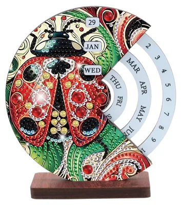 Diamond Painting Ewiger Kalender, 9,5x14,9 cm, Holz, DIY
