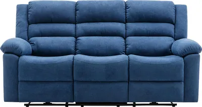 Produktbild von Vente-unique BUROLO, Liegestuhlsofa, Wohnzimmer, Blau, 3 Sitz(e), Blau, Polyester