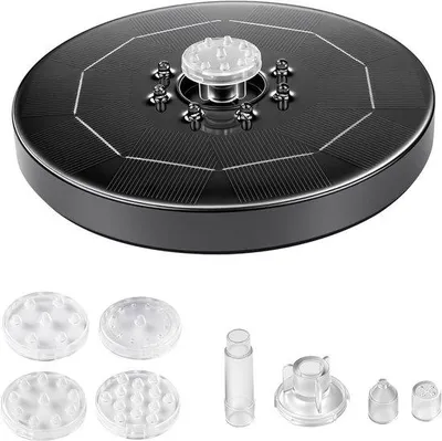 Produktbild von VIFERR Solarbetriebener Springbrunnen für den Außenbereich, 3 Watt Solar-Teichpumpe, schwimmende Springbrunnenpumpe mit LED und 8
