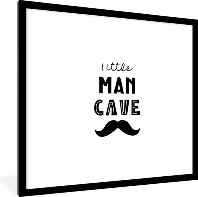 Produktbild von MuchoWow® Gerahmtes Poster Zitate - Kleine Männerhöhle - Sprichwörter - Jungen - Kind 40x40 cm - Poster mit Schwarzem Bilderrahmen Wandposter Rahmen Foto Bilder - Poster - Plakat im Rahmen