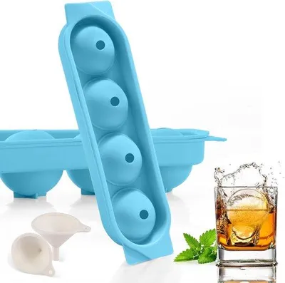 Produktbild von Famanu Eiswürfelformen Set – 2 Silikonformen für runde Eiswürfel mit Deckel, BPA-frei