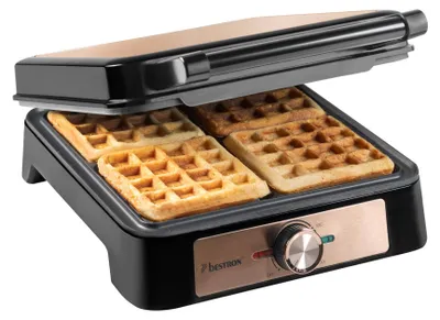 Produktbild von Bestron Waffeleisen für Belgische Waffeln, Belgisches Waffeleisen für 4 Waffeln,