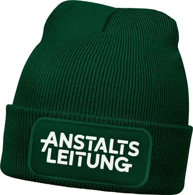 Produktbild von Damen Beanie Strickmütze mit Spruch Anstaltsleitung Aufdruck Lustig Damenmütze Moonworks®