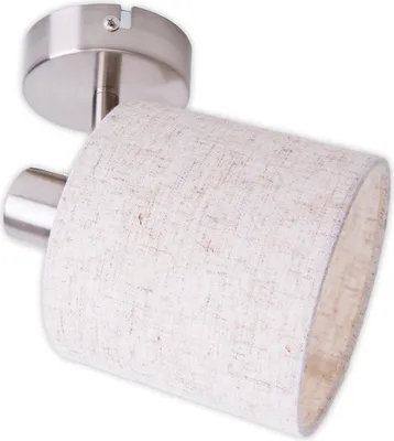 Produktbild von Näve Leuchten Spot MARON mit E14 Spot MARON mit E14 Spots - 1er Wand-/Deckenspot "MARON" H: 18,5cm, Strahler im Klassik Stil, aus Metall und Textilmaterial in braun, 15 x 12 x 18,5 cm, E14-Fassung