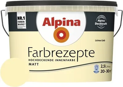 Produktbild von Alpina Wandfarbe Farbrezepte Lichtes Gelb 2,5 l