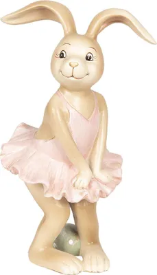 Produktbild von Clayre & Eef Figur Kaninchen 7x7x13 cm Braun Kunststoff