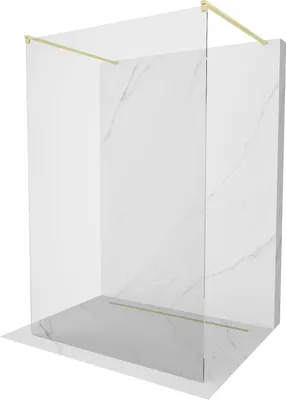 Image de Mexen Kioto paroi de douche à poser 180 x 200 cm, transparent 8 mm, or brossé - 800-180-002-55-00