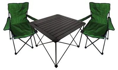 Image de set de meubles de camping 3 pièces Table de camping Chaise de camping L70xl70xH56cm
