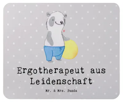 Produktbild von Mr. & Mrs. Panda Mauspad Ergotherapeut Leidenschaft - Grau Pastell - Geschenk, Beruf, Mouse Pad, Ausbildung, mausteppich, Spruch, laptop mousepad, pc, Lustig