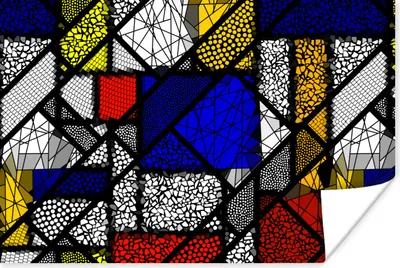 Produktbild von MuchoWow® Poster Mondrian - Glasmalerei - Alte Meister - Kunstwerk - Abstrakt - Malerei 180x120 cm - Fotoplakat