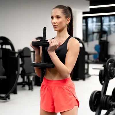 Produktbild von Gymtek Kurzhantelstange - 35 cm Länge, Ø 24 mm - Belastbar Einzeln Hantelstange - Kurzgriffe Kurzhanteln Hantel Hanteln Stange für Home Gym, Workout