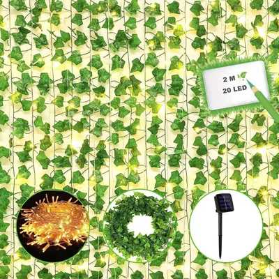 Immagine prodotto di Sunshine smile Ghirlanda di edera artificiale con 20 LED 2M