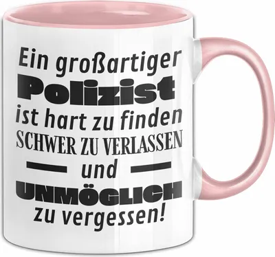Produktbild von Polizist Abschied Geschenk Tasse Abschiedsgeschenk für Polizist Hart Zu Finden Schwer Zu Verlassen (Rosa)