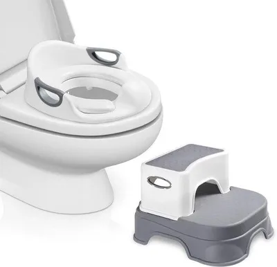 Produktbild von Famanu Toilettensitz mit Aufstiegshilfe für Kinder - Grau