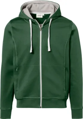 Produktbild von HAKRO Kapuzenjacke Bonded 455, tanne/silber, L