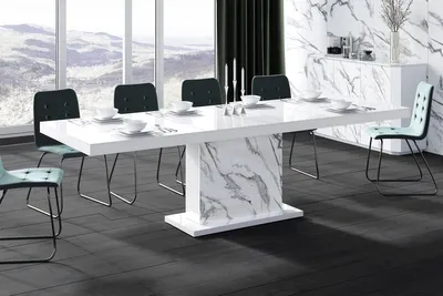 Produktbild von Design Esstisch Tisch HME-111 Hochglanz ausziehbar 160 bis 256 cm