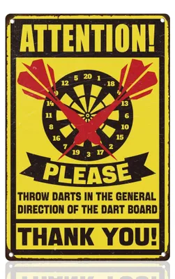 Warnung Darts Blechschild 30x20 cm Vintage Metallposter