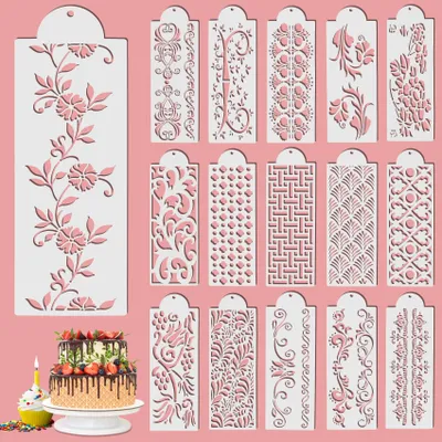 Tortenschablonen-Set, 16 Stück, Backwerkzeug für Fondanttorten