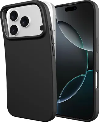 Image de Cazy Coque compatible avec iPhone 17 Pro Max Coque en Silicone – Coque Flexible 100 % GRS – Noir