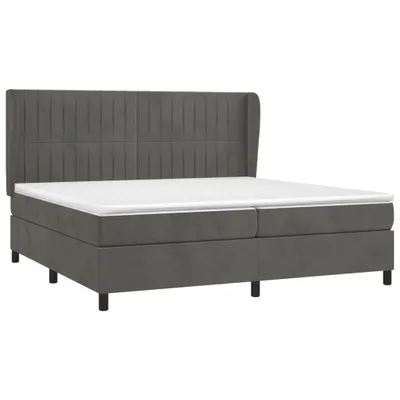 Produktbild von vidaXL Boxspringbett mit Matratze Dunkelgrau 200x200 cm Samt