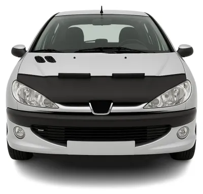 Produktbild von Haubenbra Steinschlagschutz Bonnet Bra für Peugeot 206 1998-2009 Schwarz Halb