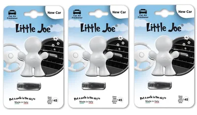 Produktbild von 3er Pack Little Joe Lufterfrischer fürs Auto zur Montage an jedem Lüftungsgitter +/-45 Tage Frische im Auto, Büro, Haushalt (New Car/weiß)