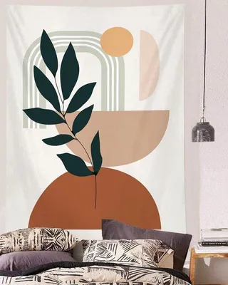 Zdjęcie produktu dla Ibenzoa® Nowoczesny, geometryczny dywan ścienny z włókna poliestrowego, 150 x 200 cm – druk HD, ręcznie szyte krawędzie, dekoracja ścienna do sypialni i salonu