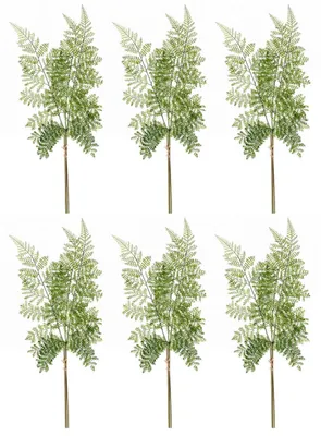 Produktbild von 6er Set künstliches Farn mit 3 Zweigen H. 58cm grün Emerald Blätterzweig