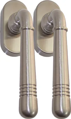 Produktbild von Fenstergriff Set 2 x FG Helena 1672 Nickelmatt Rasterolive Fensterbeschlag Drücker