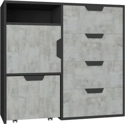 Produktbild von Jugendzimmer Kommode Sprimont 08, Farbe: Dunkelgrau / Grau - Abmessungen: 85 x 90 x 40 cm (H x B x T)
