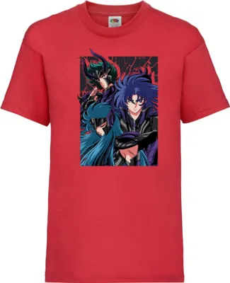Zdjęcie produktu dla Koszulka Dziecięca Japan Animation Manga Anime Comics Saint Anime Seiya Knights Of The Zodiac Poster Var-026 Saint Anime Seiya Knights Of The Zodiac Poster, 3-4 Jahr - 104 / Czerwony