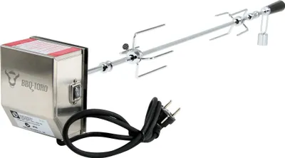 Obrázek produktu pro Sada grilovacích rožněk BBQ-Toro, 90 cm, včetně motoru z nerezové oceli, 220V - 240V, 2x jehly na maso | otočný rožeň