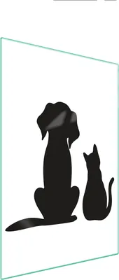 Produktbild von Herdabdeckplatte 35x52 Glaskeramikkochfeld Abdeckung Spritzschutz Glasplatte Deko Schneidebrett Hund Katze