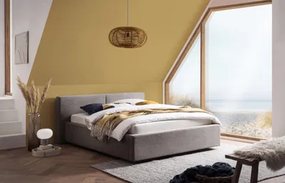 Produktbild von Polsterbett >Cube< Liegefläche 140x200cm, taupe, Stellmaß: 180x82x227cm (BxHxT)