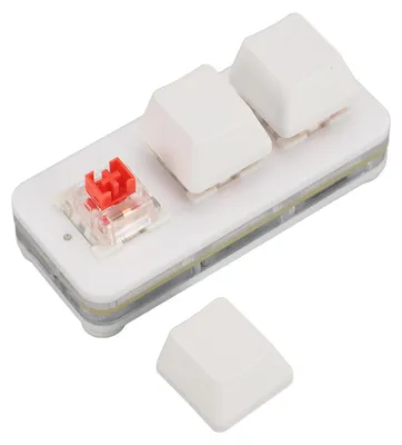 Obrázok produktu pre 3-tlačidlová mini klávesnica USB Mechanická herná klávesnica RGB Programovateľná klávesnica na mieru s červenými spínačmi pre kancelársku prácu Biela