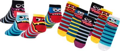 Produktbild von TippTexx 24 6 Paar Kinder Sneakersocken, für Mädchen & Jungen, Freche Bande, Größe 35-38