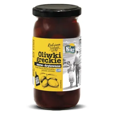 Obrázek produktu pro Řecké černé olivy bez pecky 350g/185g MARIMAX