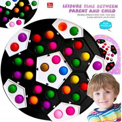 Produktbild von Toys Pop It Puzzle Anti-Stress Würfel Lernspiel Fußball