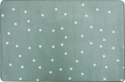 Produktbild von Primaflor Kinderteppich STELLA - Grün - 140x200cm - Spielteppich mit Sterne für Jungen & Mädchen